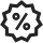 Ein stilisiertes Rabatt-Symbol, das eine stilisierte Prozentzahl darstellt, typisch für einen Rabatt- oder Sonderangebots-Icon.